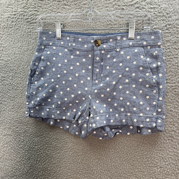 Old Navy Shorts Womens 2 Blue White Polka Dot Linen Blend Everyday Short Coastal - Picture 10 of 10
